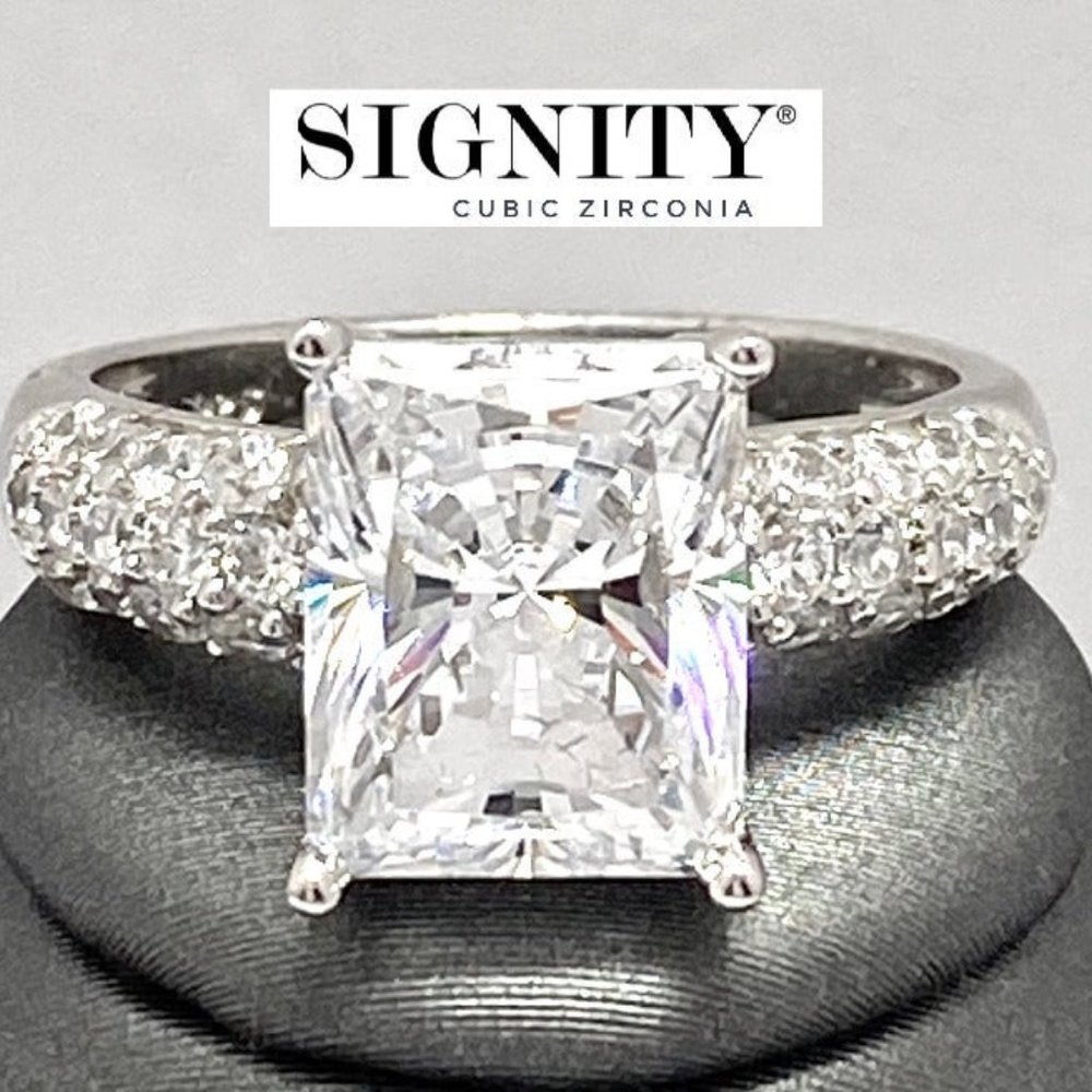 925 Sterling Silver, Signity Diamond CZ Ring